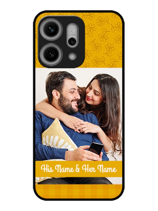 Custom Oppo Reno 14 Pro 5G Custom Glass Phone Case - Yellow Floral Design