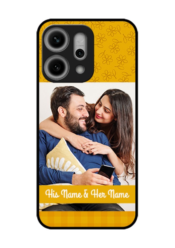 Oppo Reno 14 Pro 5G Custom Glass Phone Case - Yellow Floral Design