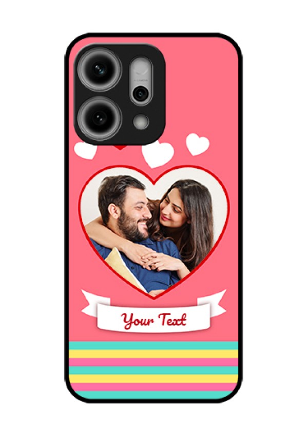 Oppo Reno 14 Pro 5G Custom Glass Phone Case - Love Shapes Doodle Design