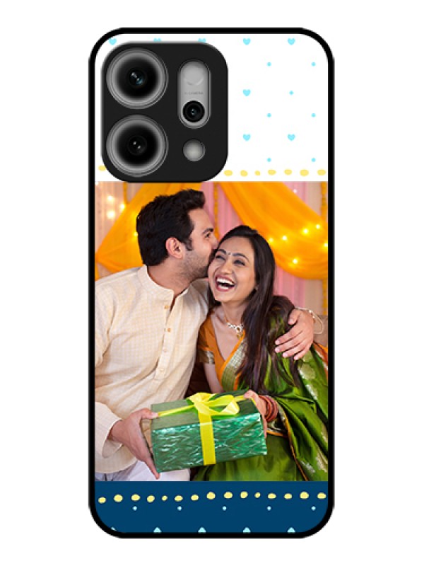 Custom Oppo Reno 14 Pro 5G Custom Glass Phone Case - White And Blue Abstract Design