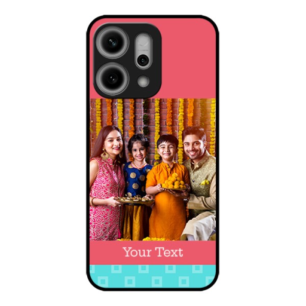Oppo Reno 14 Pro 5G Custom Glass Phone Case - Peach & Blue Color Design Oppo Reno 14 Pro 5G Custom Glass Phone Case - Peach & Blue Color Design