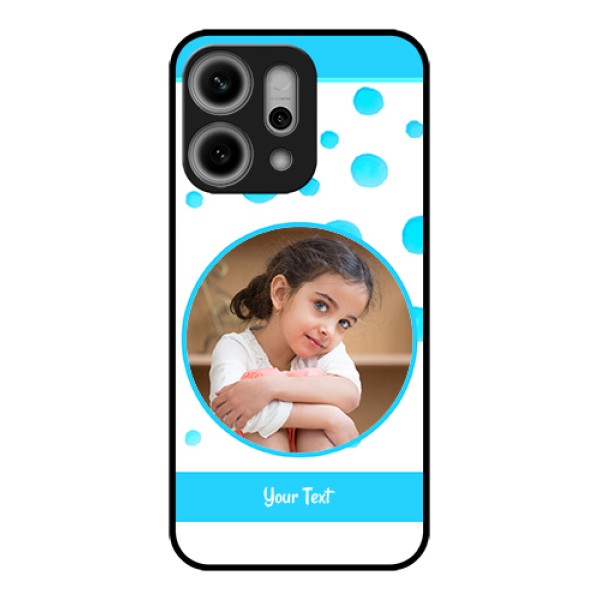 Oppo Reno 14 Pro 5G Custom Glass Phone Case - Blue Bubbles Pattern Design Oppo Reno 14 Pro 5G Custom Glass Phone Case - Blue Bubbles Pattern Design