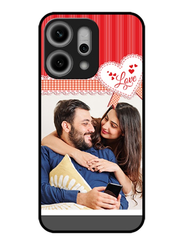 Custom Oppo Reno 14 Pro 5G Custom Glass Phone Case - Red Love Pattern Design