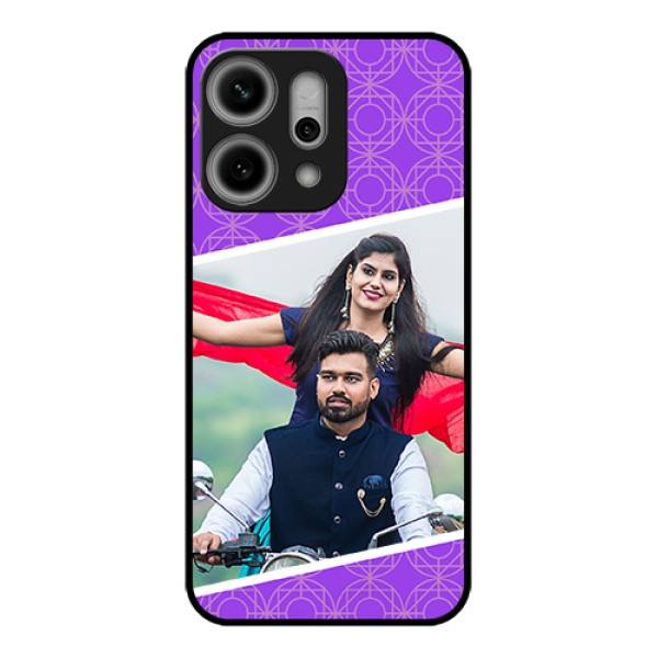 Oppo Reno 14 Pro 5G Custom Glass Phone Case - Violet Color Pattern Design