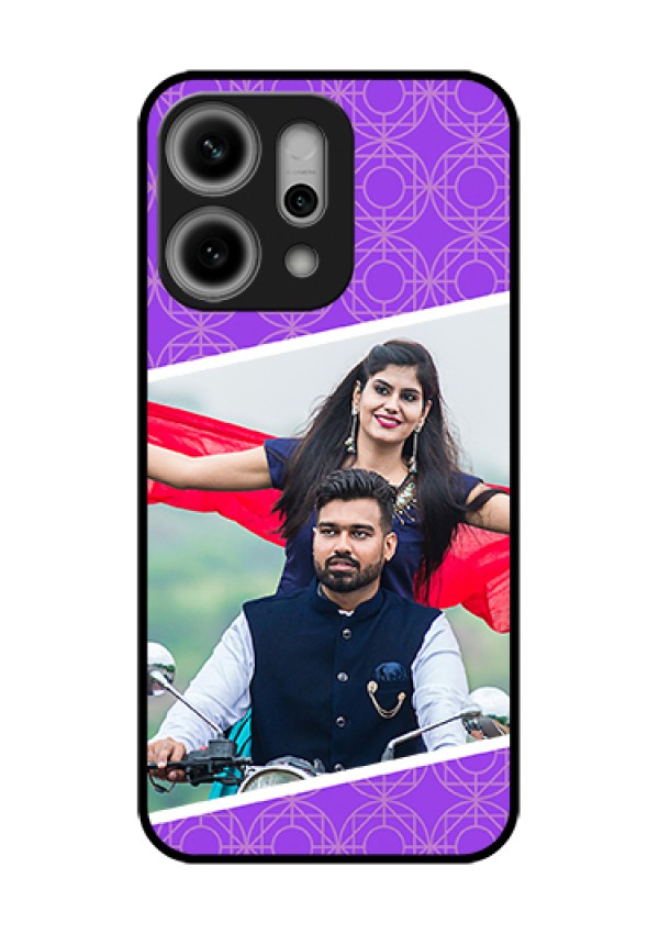 Oppo Reno 14 Pro 5G Custom Glass Phone Case - Violet Color Pattern Design