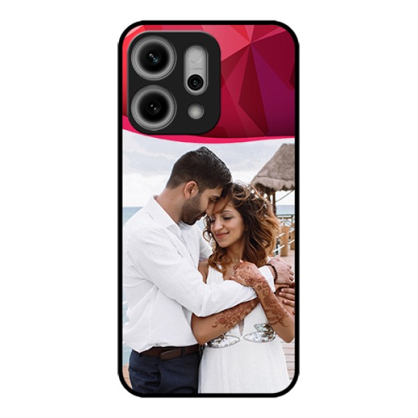 Oppo Reno 14 Pro 5G Custom Glass Phone Case - Red Abstract Design