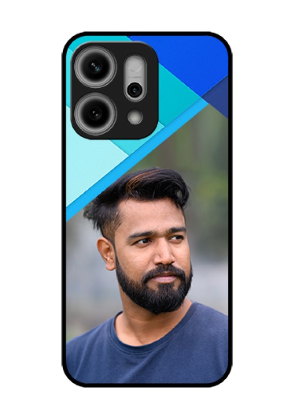 Oppo Reno 14 Pro 5G Custom Glass Phone Case - Blue Pattern Design