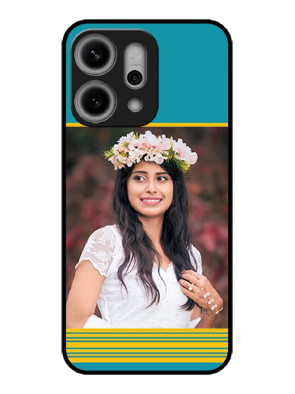 Custom Oppo Reno 14 Pro 5G Custom Glass Phone Case - Yellow & Blue Design