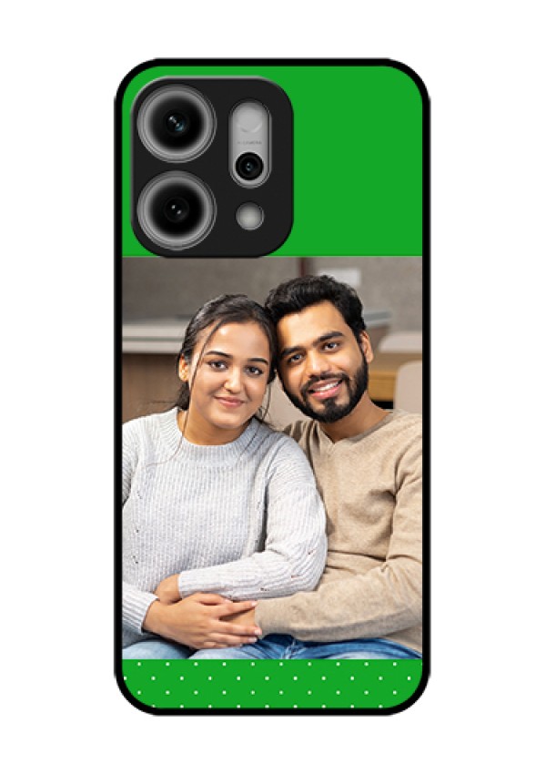 Oppo Reno 14 Pro 5G Custom Glass Phone Case - Green Pattern Design