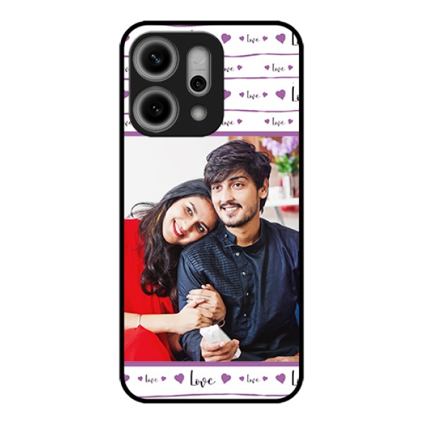 Oppo Reno 14 Pro 5G Custom Glass Phone Case - Couples Heart Design