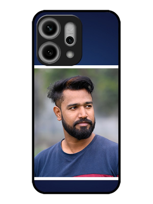 Custom Oppo Reno 14 Pro 5G Custom Glass Phone Case - Simple Royal Blue Design