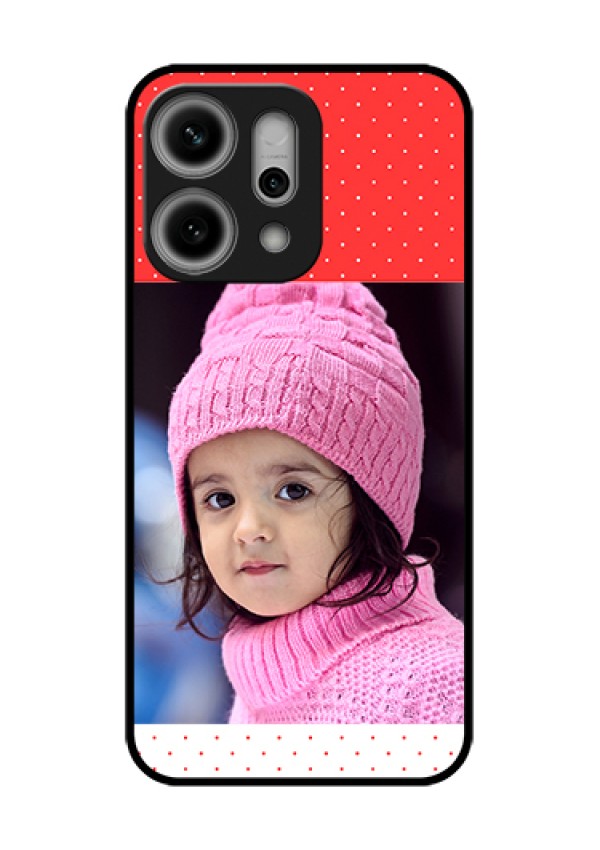 Oppo Reno 14 Pro 5G Custom Glass Phone Case - Red Pattern Design