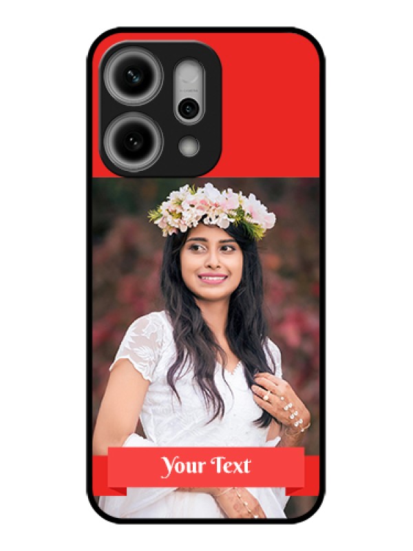 Custom Oppo Reno 14 Pro 5G Custom Glass Phone Case - Simple Red Color Design