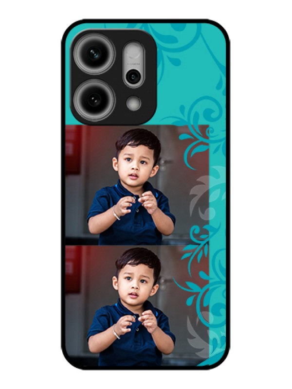 Custom Oppo Reno 14 Pro 5G Custom Glass Phone Case - With Photo And Green Floral Design