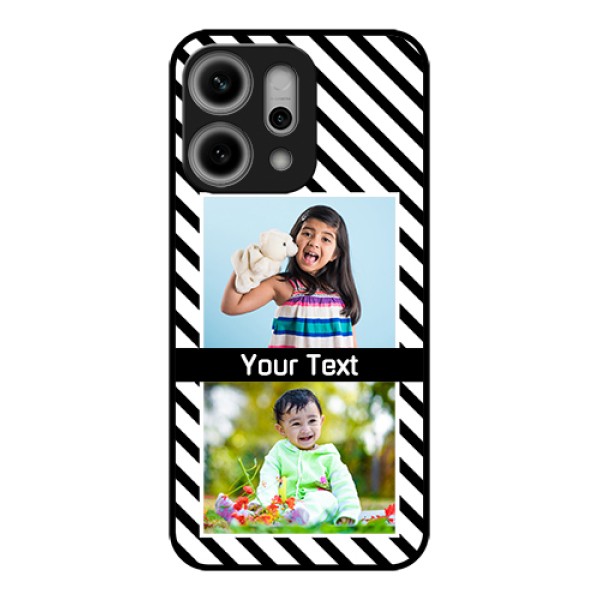 Oppo Reno 14 Pro 5G Custom Glass Phone Case - Black And White Stripes Design Oppo Reno 14 Pro 5G Custom Glass Phone Case - Black And White Stripes Design
