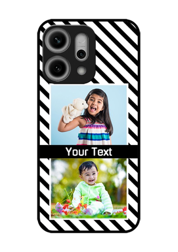 Oppo Reno 14 Pro 5G Custom Glass Phone Case - Black And White Stripes Design