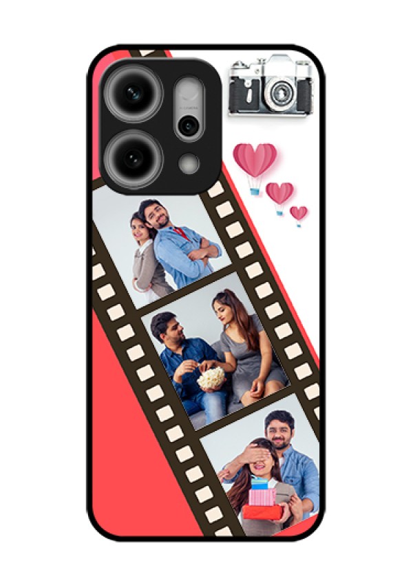 Oppo Reno 14 Pro 5G Custom Glass Phone Case - 3 Image Holder With Film Reel