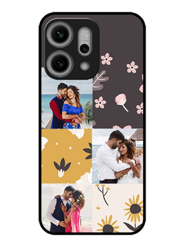 Custom Oppo Reno 14 Pro 5G Custom Glass Phone Case - 3 Images With Floral Design