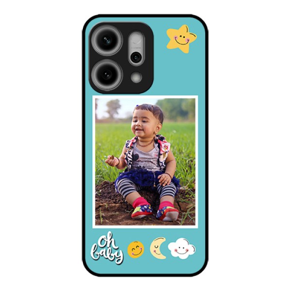 Oppo Reno 14 Pro 5G Custom Glass Phone Case - Smiley Kids Stars Design