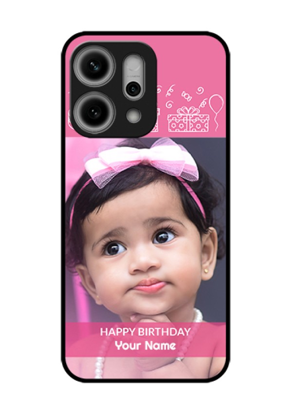 Oppo Reno 14 Pro 5G Custom Glass Phone Case - With Birthday Line Art Design