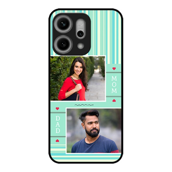 Oppo Reno 14 Pro 5G Custom Glass Phone Case - Mom & Dad Pic Design