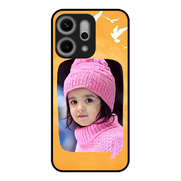 Oppo Reno 14 Pro 5G Custom Glass Phone Case - Water Color Design With Bird Icons Oppo Reno 14 Pro 5G Custom Glass Phone Case - Water Color Design With Bird Icons