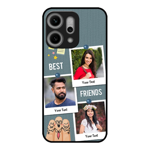 Oppo Reno 14 Pro 5G Custom Glass Phone Case - Sticky Frames And Friendship Design Oppo Reno 14 Pro 5G Custom Glass Phone Case - Sticky Frames And Friendship Design