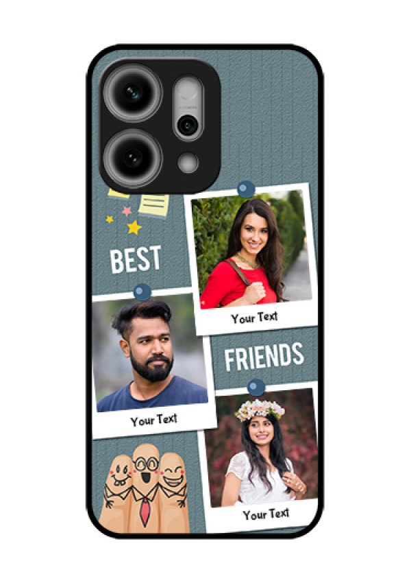 Oppo Reno 14 Pro 5G Custom Glass Phone Case - Sticky Frames And Friendship Design