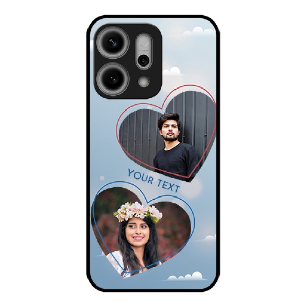 Oppo Reno 14 Pro 5G Custom Glass Phone Case - Blue Color Couple Design