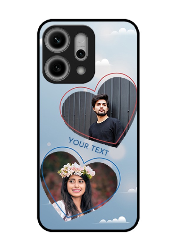 Oppo Reno 14 Pro 5G Custom Glass Phone Case - Blue Color Couple Design