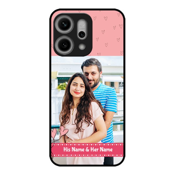 Oppo Reno 14 Pro 5G Custom Glass Phone Case - Love Design Peach Color
