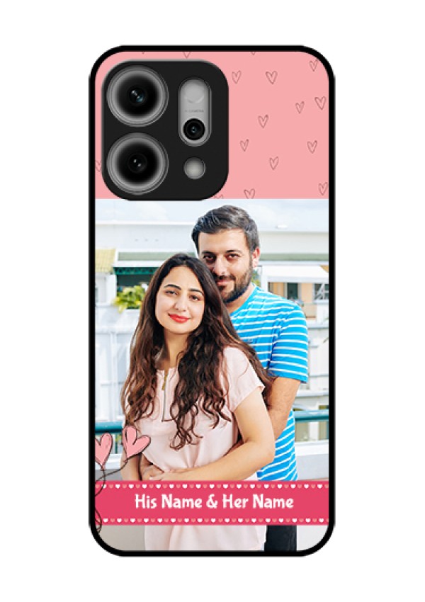 Oppo Reno 14 Pro 5G Custom Glass Phone Case - Love Design Peach Color
