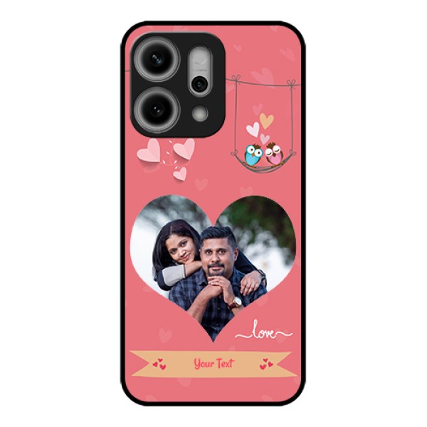 Oppo Reno 14 Pro 5G Custom Glass Phone Case - Peach Color Love Design Oppo Reno 14 Pro 5G Custom Glass Phone Case - Peach Color Love Design