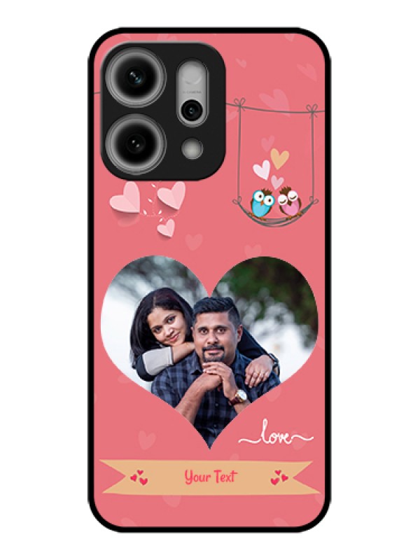 Custom Oppo Reno 14 Pro 5G Custom Glass Phone Case - Peach Color Love Design