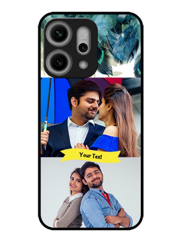 Custom Oppo Reno 14 Pro 5G Custom Glass Phone Case - Image With Boho Peacock Feather Design