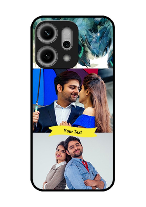 Oppo Reno 14 Pro 5G Custom Glass Phone Case - Image With Boho Peacock Feather Design