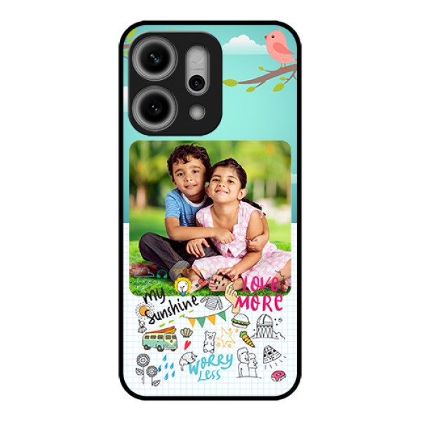 Oppo Reno 14 Pro 5G Custom Glass Phone Case - Doodle Love Design