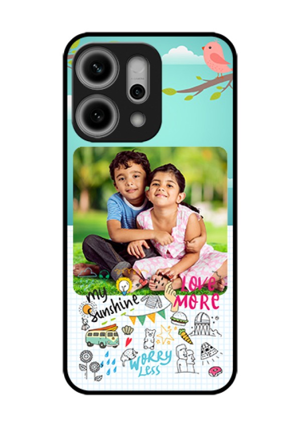 Oppo Reno 14 Pro 5G Custom Glass Phone Case - Doodle Love Design