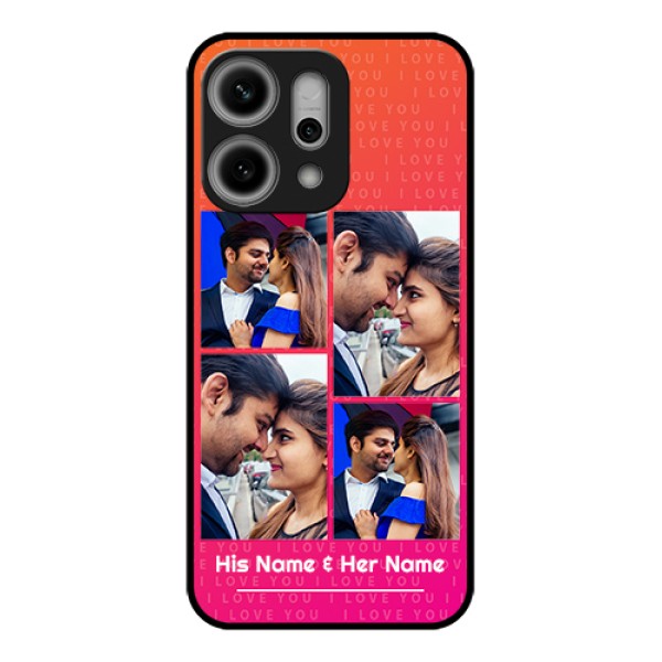 Oppo Reno 14 Pro 5G Custom Glass Phone Case - I Love You Pink Design