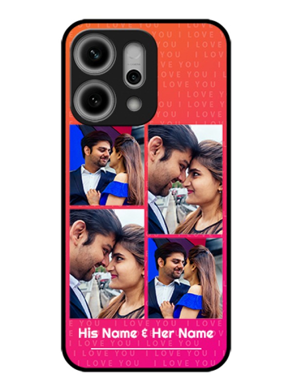 Custom Oppo Reno 14 Pro 5G Custom Glass Phone Case - I Love You Pink Design