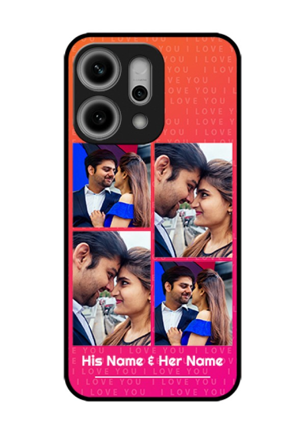 Oppo Reno 14 Pro 5G Custom Glass Phone Case - I Love You Pink Design