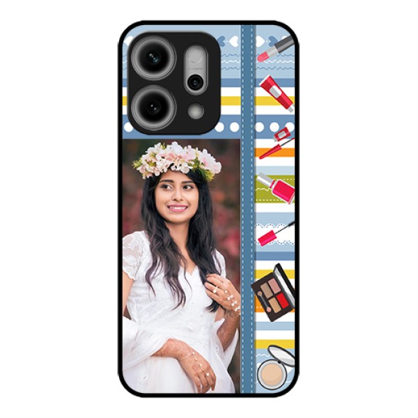 Oppo Reno 14 Pro 5G Custom Glass Phone Case - Makeup Icons Design