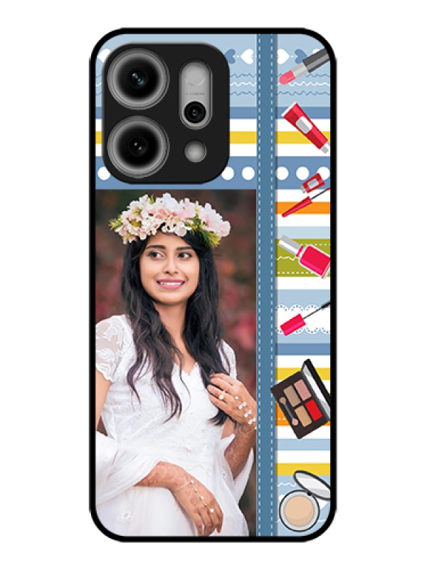 Custom Oppo Reno 14 Pro 5G Custom Glass Phone Case - Makeup Icons Design