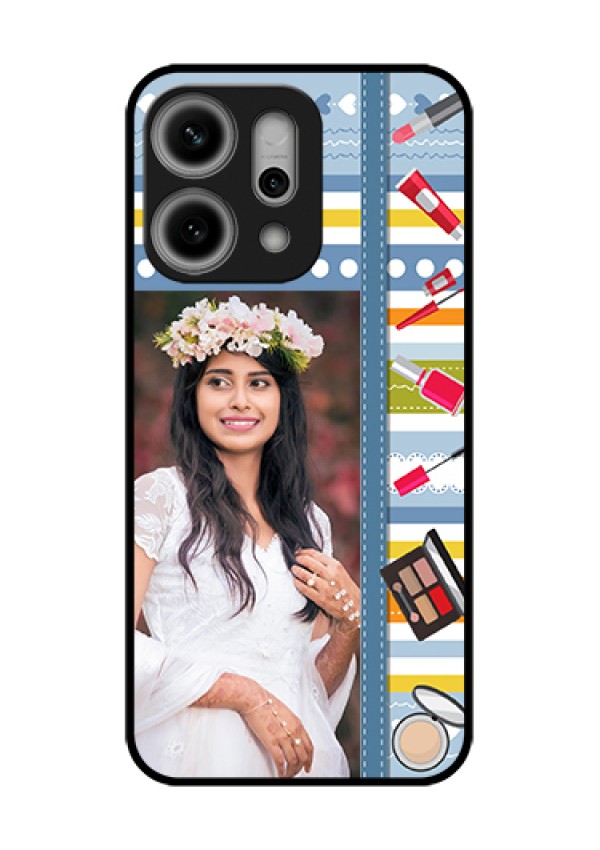 Oppo Reno 14 Pro 5G Custom Glass Phone Case - Makeup Icons Design