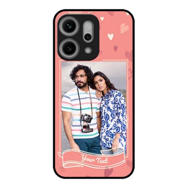 Oppo Reno 14 Pro 5G Custom Glass Phone Case - Love Doodle Art Design