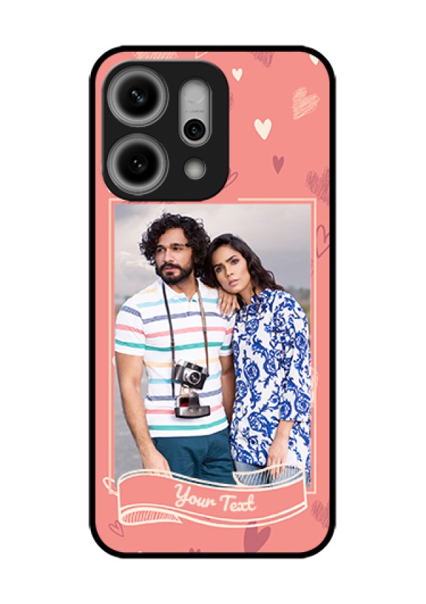 Oppo Reno 14 Pro 5G Custom Glass Phone Case - Love Doodle Art Design