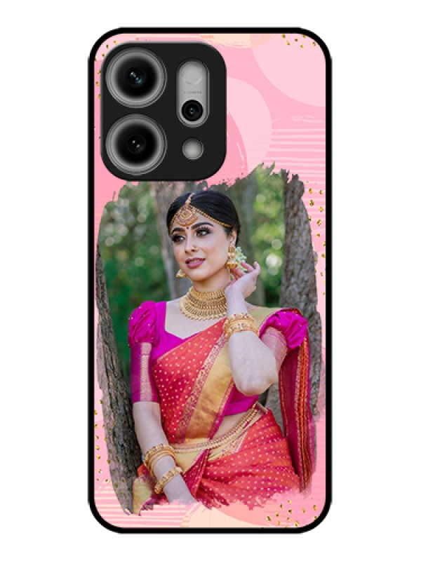 Custom Oppo Reno 14 Pro 5G Custom Glass Phone Case - Gold Glitter Splash Design