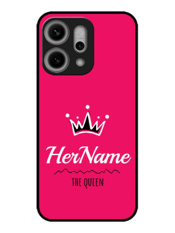 Custom Oppo Reno 14 Pro 5G Custom Glass Phone Case - Queen With Name Design
