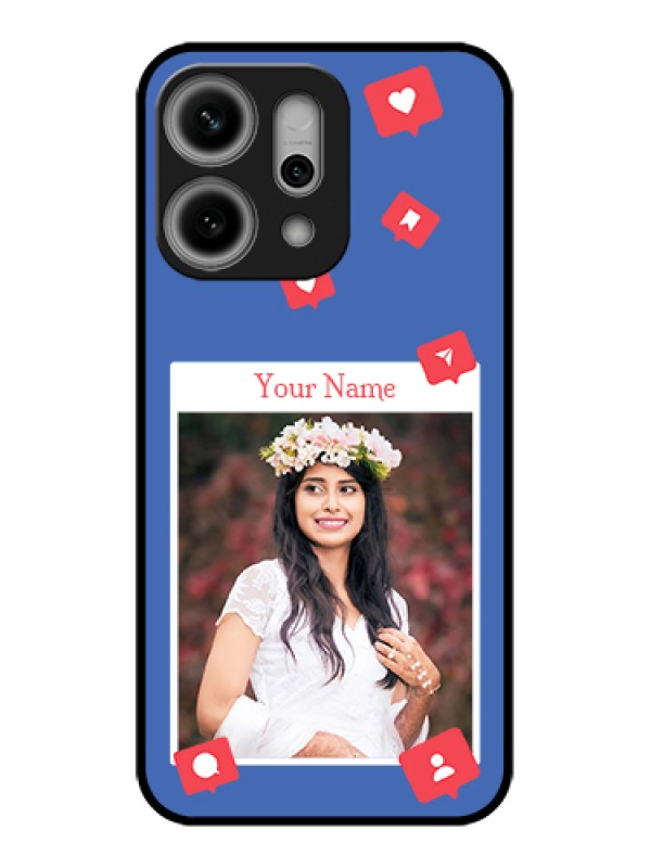 Custom Oppo Reno 14 Pro 5G Custom Glass Phone Case - Like Share And Comment Design