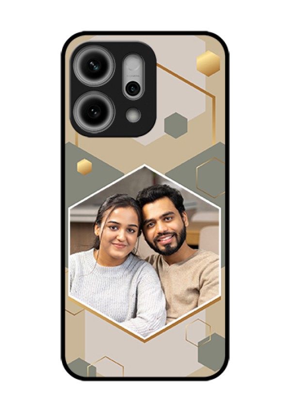 Oppo Reno 14 Pro 5G Custom Glass Phone Case - Stylish Hexagon Pattern Design